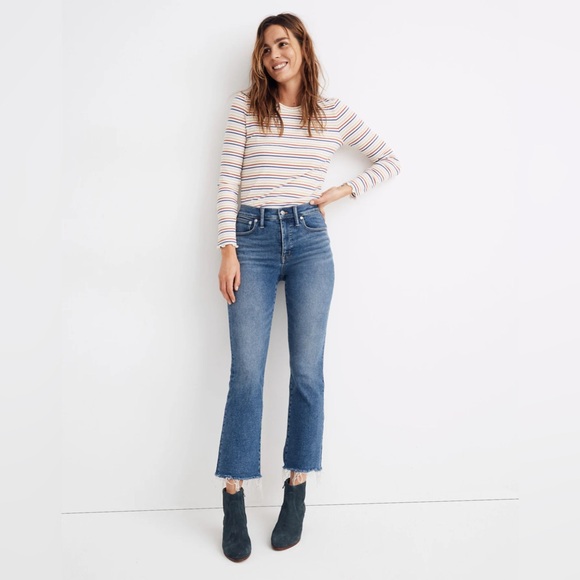 Madewell Cali Demi Boot Denim Jeans‎ Raw Hem Size 29 - Picture 1 of 6